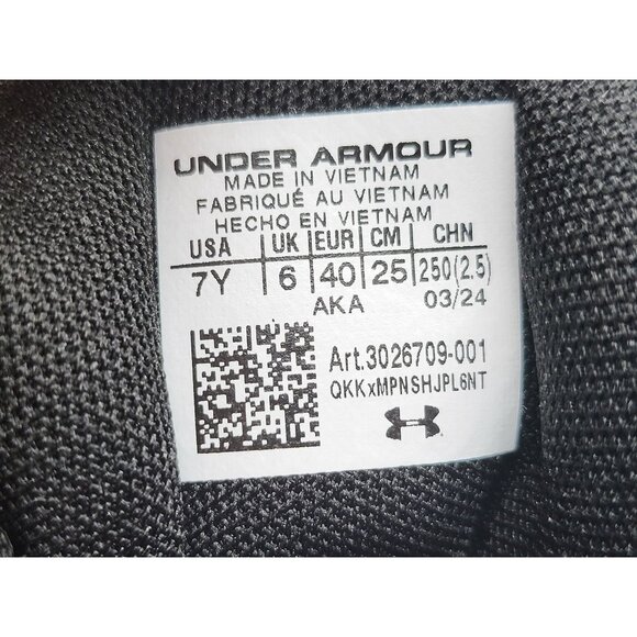 Under Armour UA Charged Revitalize Youth Running Shoes Size 7 Black 3026779 300 - Picture 8 of 10